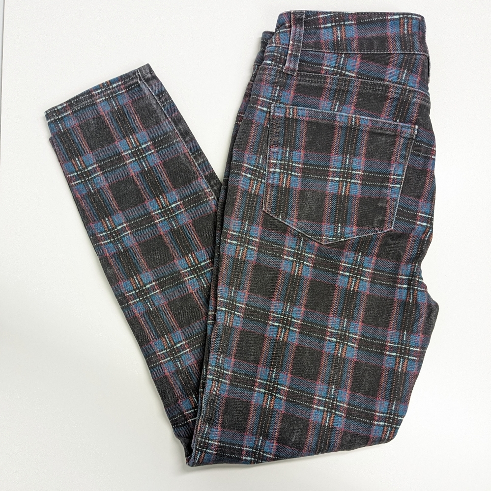 Paige, Plaid Hoxton Ankle Jeans, Size 28